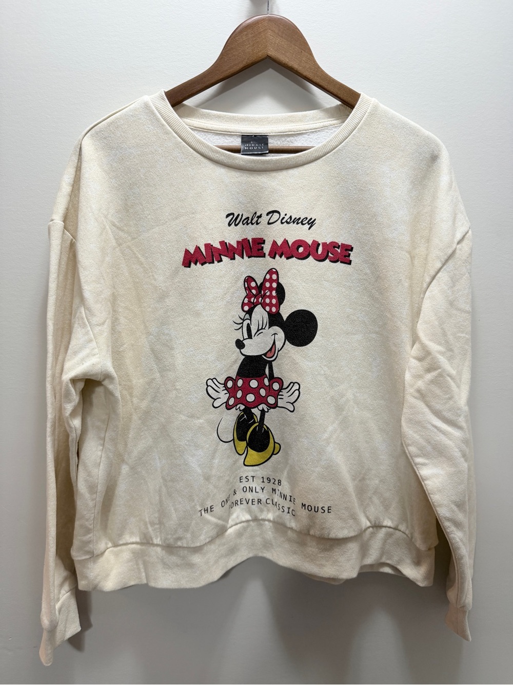 Disney Minnie Mouse Cream Graphic Sweatshirt Size 1X